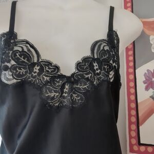 Vintage Eve Stillman NY Saks Black Floral Lace Camisole Cami Top Sz S - 32" Bust